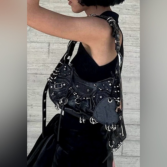 RARE🔥BALENCIAGA XS Le Cagole Piercing Leather Shoulder Bag - Picture 1 of 16